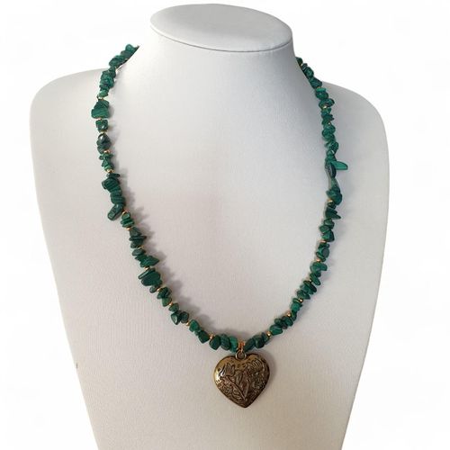 Colleen Gemstone Necklace/Bracelet malachite bracelet making kit — DIY set with beads and instructions for creating handmade jewelry