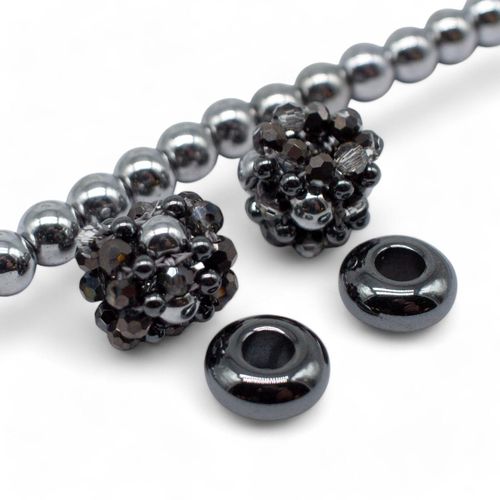 Hematite Erudite Jewellery silver grey jewelry making kit — DIY set with beads and instructions for creating handmade jewelry