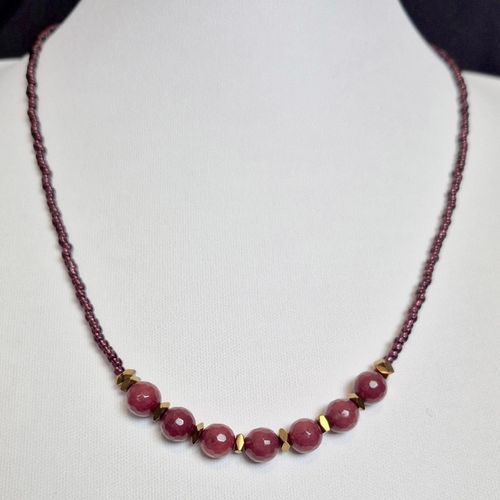 Kerry Jade Necklace Makes 2 red necklace making kit — DIY set with beads and instructions for creating handmade jewelry