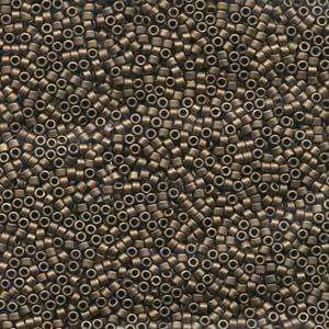 size 11 Miyuki Delica seed beads matt metallic gold db322 5g — 5g pack, premium Japanese cylinder beads perfect for bead weaving, embroid…