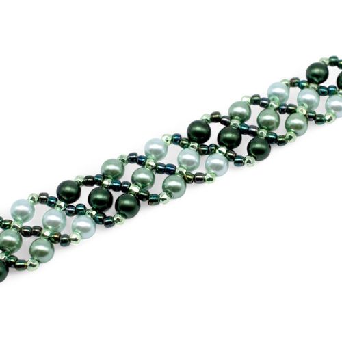 Troika Bracelets Makes 3 olive green bracelet making kit — DIY set with beads and instructions for creating handmade jewelry