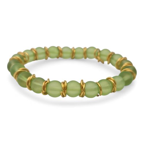 Mobius Stretch Bracelets lime bracelet making kit — DIY set with beads and instructions for creating handmade jewelry