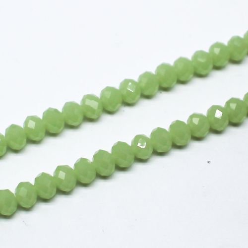 6mm crystal beads opal lime green, pack of 100 — faceted for jewelry making and beadwork