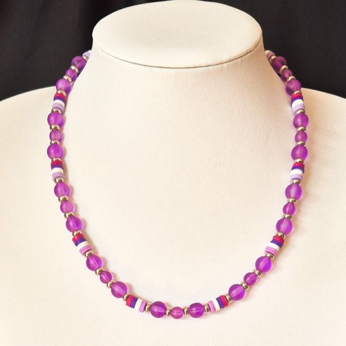 Joyce Fimo Frost Necklace Makes 4 grape soda necklace making kit — DIY set with beads and instructions for creating handmade jewelry