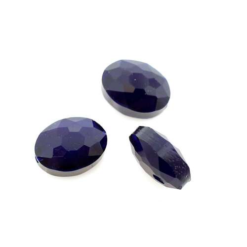 12mm crystal beads opal dark blue, pack of 10 — faceted for jewelry making and beadwork