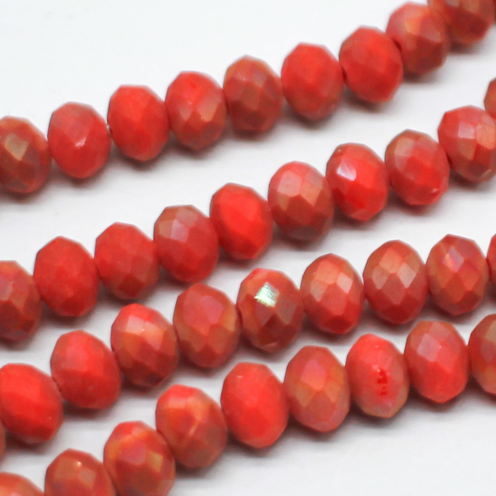 8mm crystal beads frost red, pack of 70 — faceted for jewelry making and beadwork