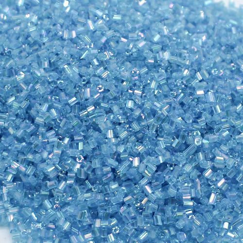 Hex Cut Beads 100g Transparent Rainbow Turquoise 2mm for jewellery making