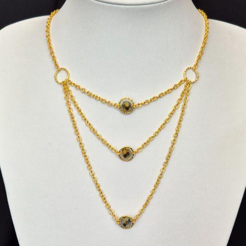 Tamara Crystal Link Necklace green iris necklace making kit — DIY set with beads and instructions for creating handmade jewelry