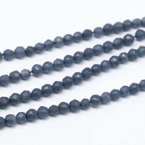 Agate Facet Round Beads 3mm Navy Blue 15" String for jewellery making