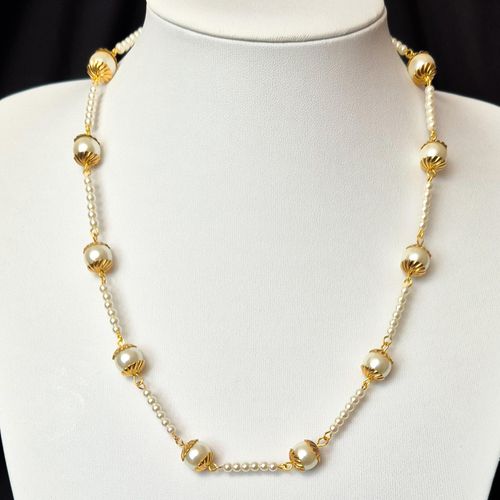 Penelopy Pearl Necklaces Makes 3 buttermilk necklace making kit — DIY set with beads and instructions for creating handmade jewelry