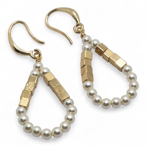 Christen Earrings 2 Pairs champagne gold earring making kit — DIY set with beads and instructions for creating handmade jewelry