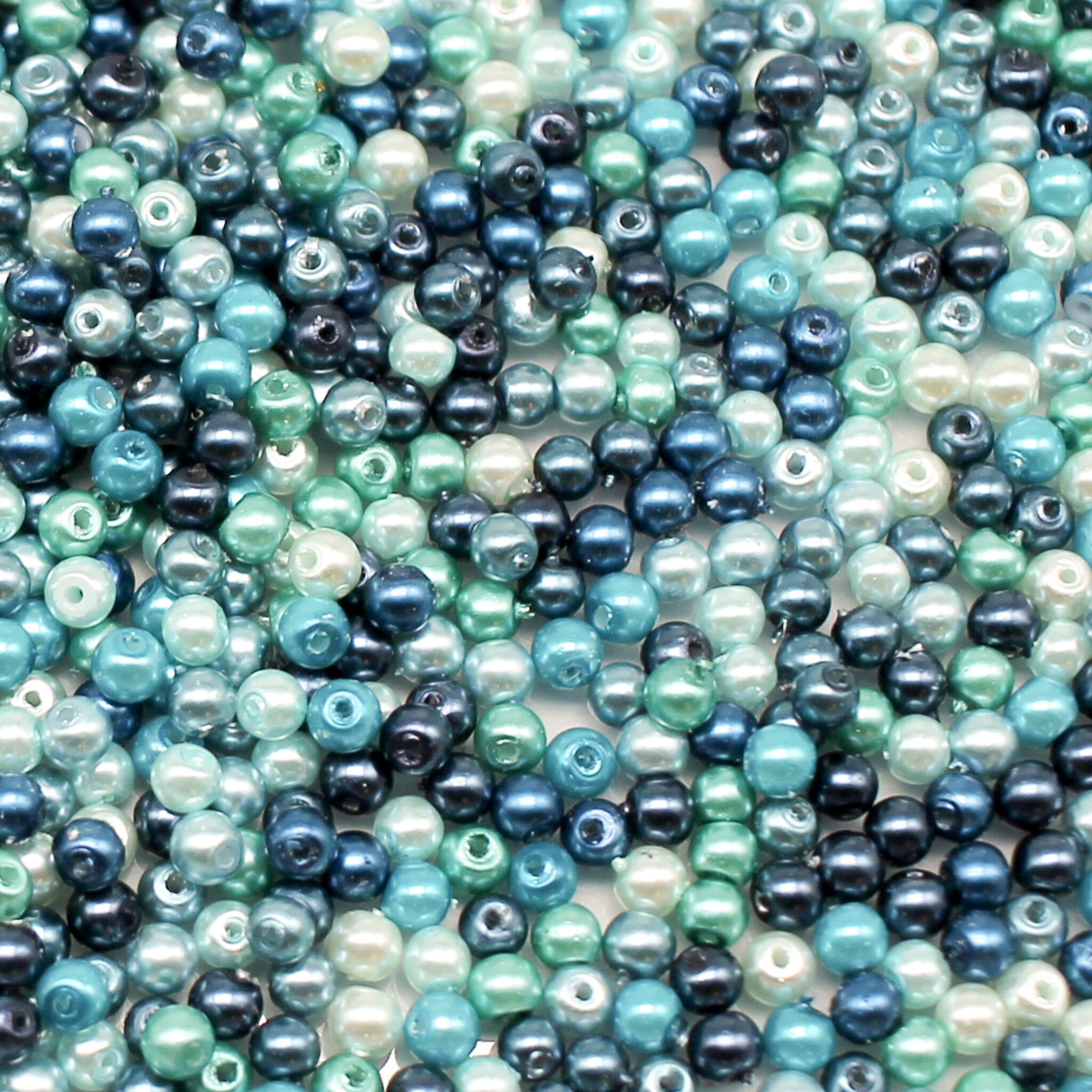Glass Pearl Round Beads 3mm Ocean Mix 240pcs for jewellery making