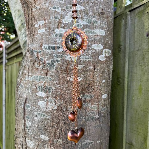 Red Copper Wind Chime Style Home Decor jewelry making kit — DIY set with beads and instructions for creating handmade jewelry