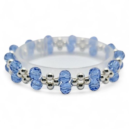 Maria Elastic Bracelet Makes 2 blue bracelet making kit — DIY set with beads and instructions for creating handmade jewelry