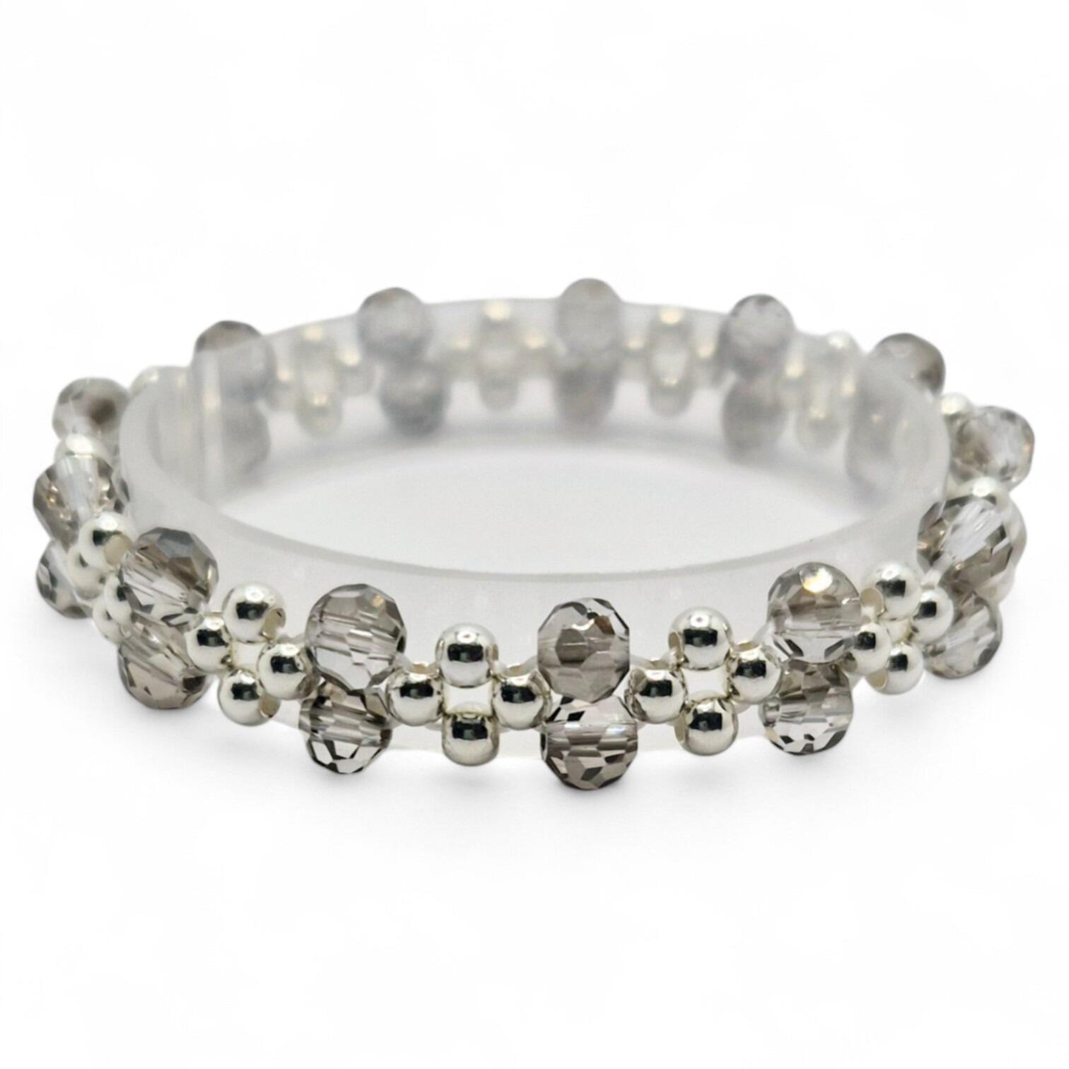 Maria Elastic Bracelet Makes 2 silver dust bracelet making kit — DIY set with beads and instructions for creating handmade jewelry