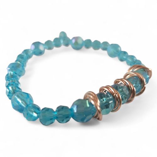 Stretchy Elastic Bracelet Makes 4 turquoise bracelet making kit — DIY set with beads and instructions for creating handmade jewelry