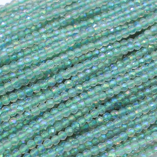 1.5mm crystal beads sea green — faceted for jewelry making and beadwork