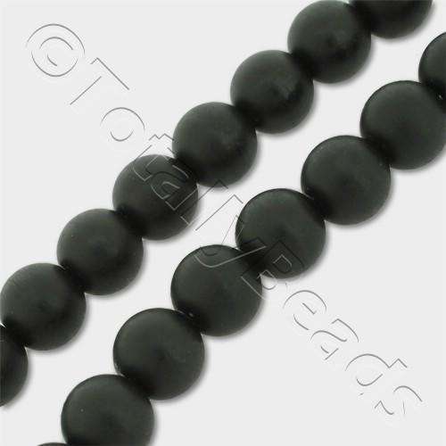 Synthetic Onyx Round Beads 8mm Matt 16" String