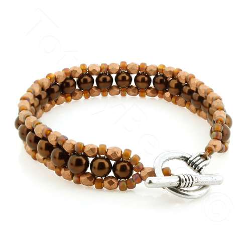 Lydia Bracelet Bundle bronze bracelet making kit — DIY set with beads and instructions for creating handmade jewelry