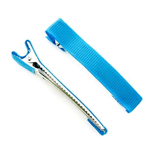 Hair Grip Fabric Covered - Turquoise 1pc