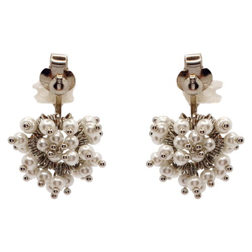 Polly Pearl Cluster Earrings (2) White for jewellery making