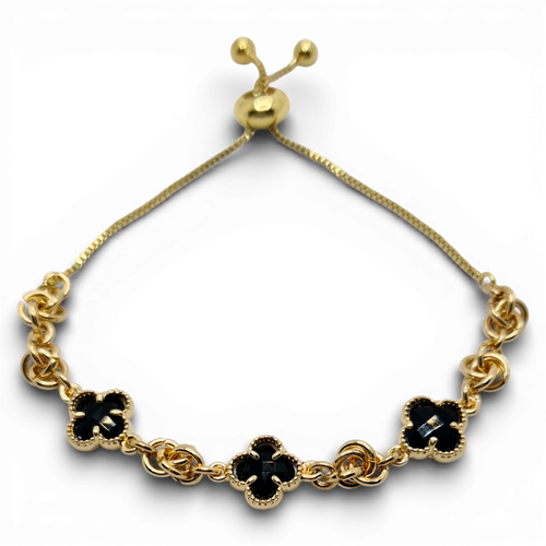 Clover Slider Bracelet Jet Black for jewellery making