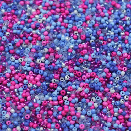 FGB Seed Bead Mix Size 12 50g Cotton Candy 6mm for jewellery making