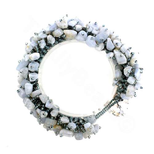 Hedgehog Bracelet Pack blue lace agate bracelet making kit — DIY set with beads and instructions for creating handmade jewelry
