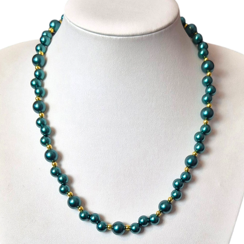 Cerelia Pearl Necklace Teal for jewellery making