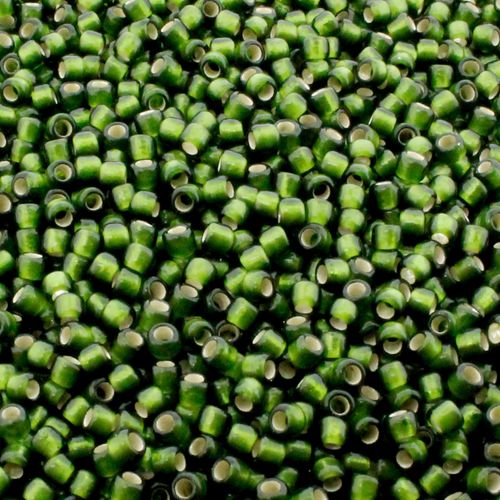 Toho Size 8 Seed Beads 10g Silver Frost Olive 2mm for jewellery making