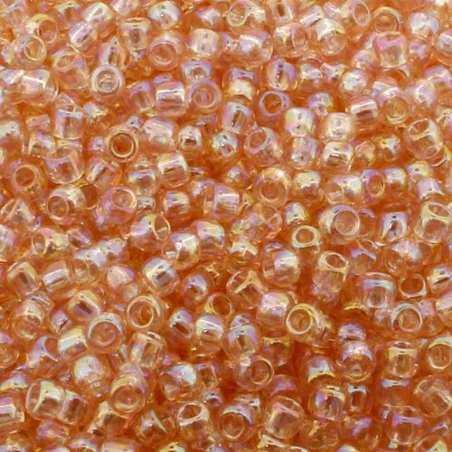 Toho Size 8 Seed Beads 10g Trans Rainbow Rosaline 2mm for jewellery making