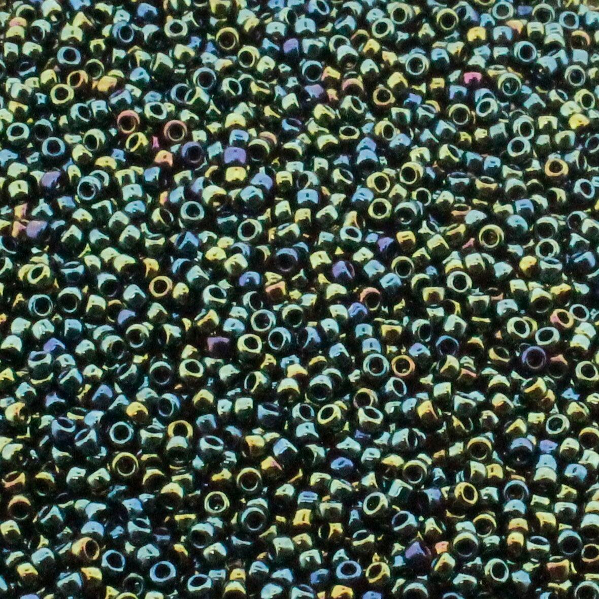 Toho Size 15 Seed Beads 10g Met Iris Green Brown 3mm for jewellery making