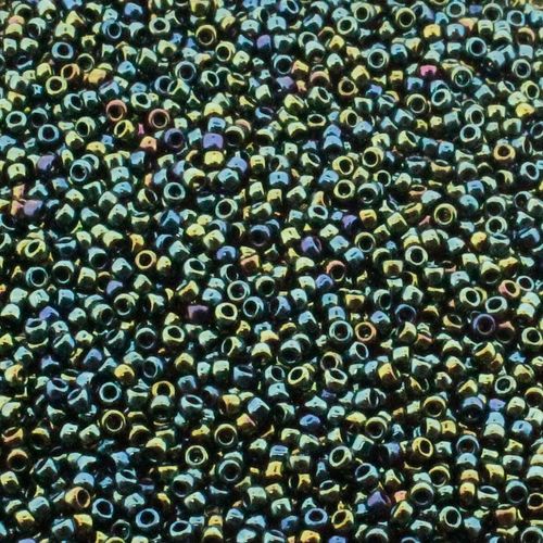 Toho Size 15 Seed Beads 10g Met Iris Green Brown 3mm for jewellery making