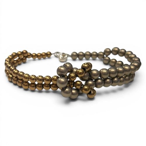 Satin Pearl Love Knot Bracelet Rustic Oak 5mm for jewellery making