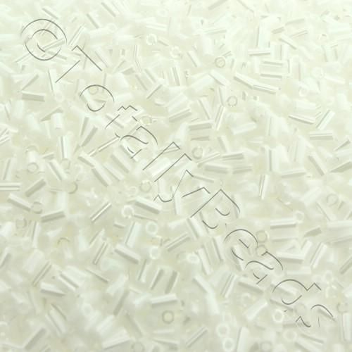 Toho 3mm Bugle Seed Beads 10g - Opaque Luster White