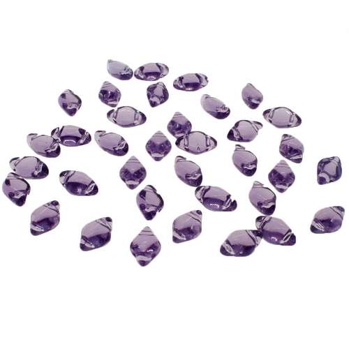 8x5mm 10g Czech glass Rulla beads tanzanite — two-hole beads for jewelry making and bead weaving