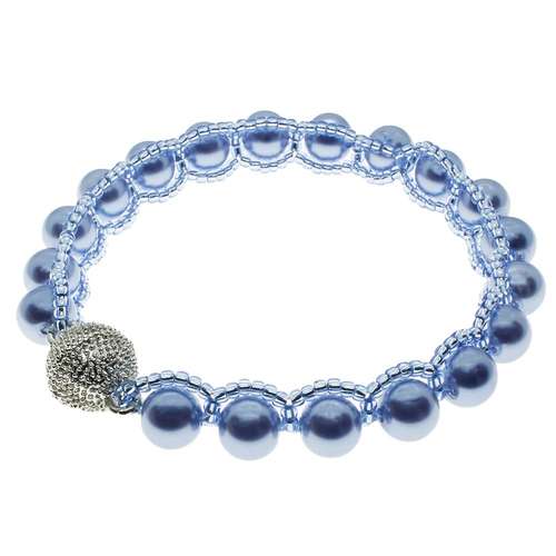 Elizabeth Bracelet steel blue bracelet making kit — DIY set with beads and instructions for creating handmade jewelry