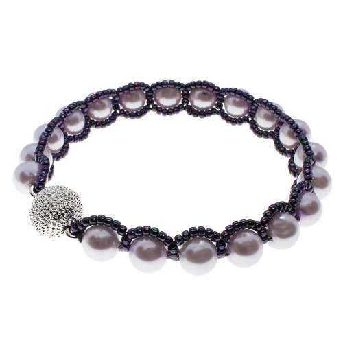 Elizabeth Bracelet lilac hue bracelet making kit — DIY set with beads and instructions for creating handmade jewelry