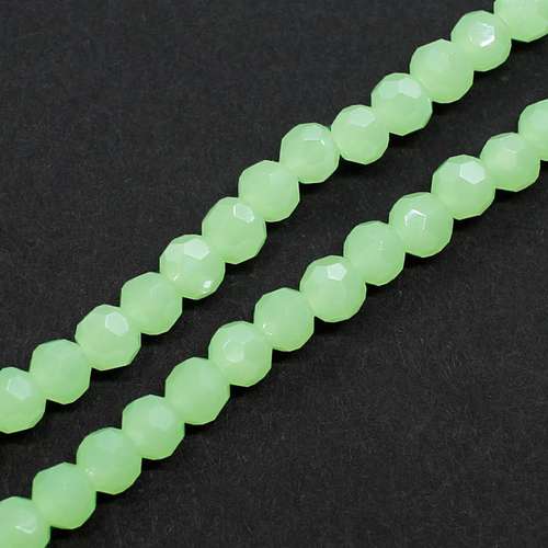 3mm crystal beads opal lime green — faceted for jewelry making and beadwork