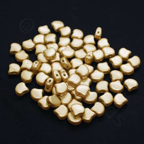 10g Czech glass Rulla beads matte met flax — two-hole beads for jewelry making and bead weaving