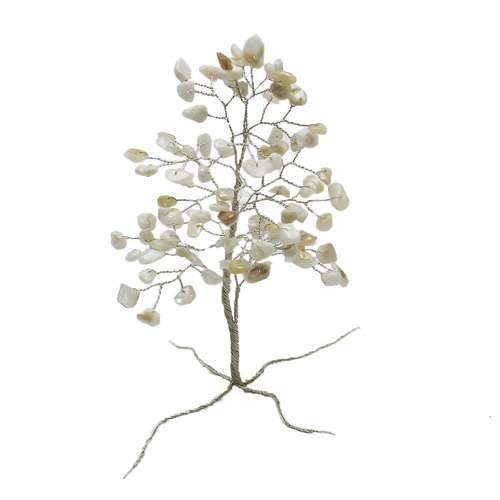 Wire & Gemstone Tree Sculpture Kit white shell jewelry making kit — DIY set with beads and instructions for creating handmade jewelry