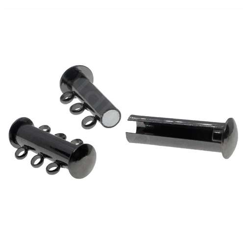 Sliding Magnetic Clasp 3 Strand - Black Plated