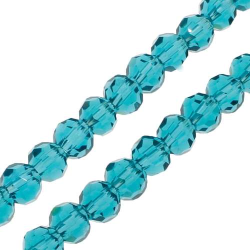 4mm crystal beads dark turquoise — faceted for jewelry making and beadwork