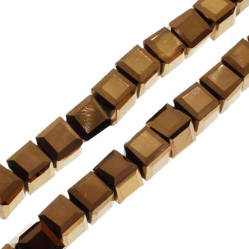 4mm crystal beads bronze plate 16" — faceted for jewelry making and beadwork
