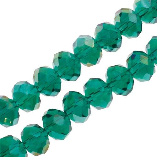 8mm crystal beads teal ab, pack of 70 — AB finish, faceted for jewelry making and beadwork