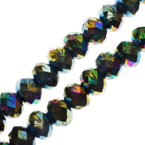 8mm crystal beads star green iris, pack of 50 — faceted for jewelry making and beadwork