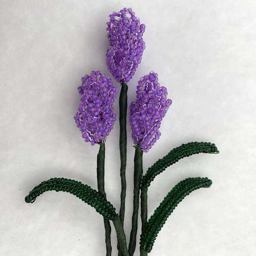 Beaded Lavender Flowers spanish lavender jewelry making kit — DIY set with beads and instructions for creating handmade jewelry
