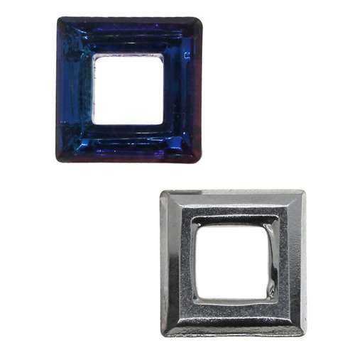 Crystal Pendant - Square 20mm - Rainbow B - Purple