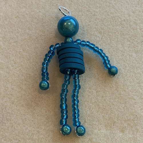 Button Doll Kit turquoise jewelry making kit — DIY set with beads and instructions for creating handmade jewelry