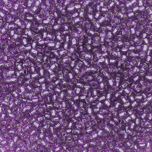 Toho Size 8 Seed Beads 10g - Silver Lt Grape